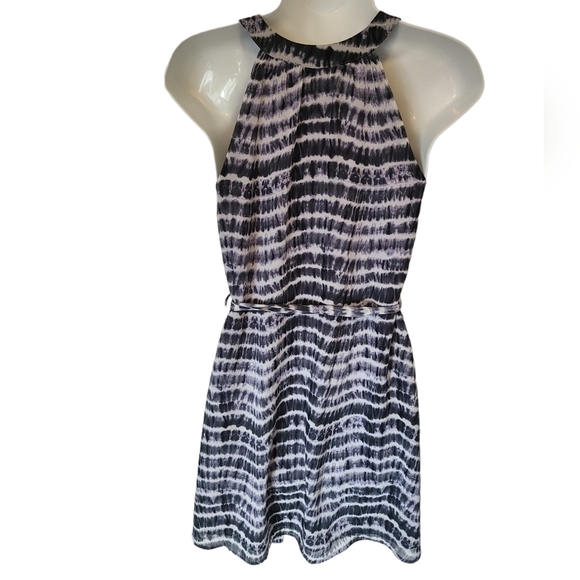 FOREVER 21 Grey & White Tye Dye Sleeveless Mid Length Dress Size Small - Picture 2 of 8